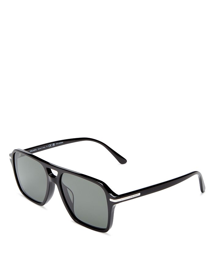 Prada Men's Polarized Brow Bar Square Sunglasses, 56mm Bloomingdale's