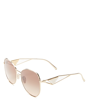 Prada Symbole Cat Eye Sunglasses, 57mm In Gold/brown Gradient