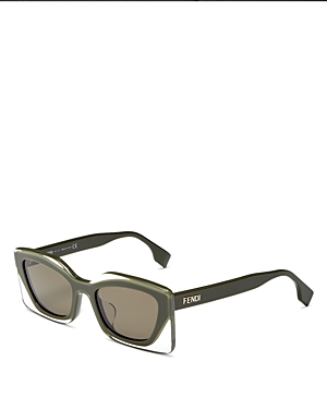 Fendi Women's Geometric Sunglasses, 53mm In Green