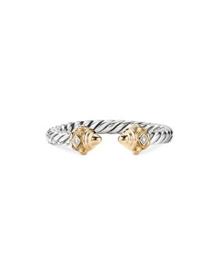 Sterling Silver & 14K Yellow Gold Renaissance Ring with Diamonds