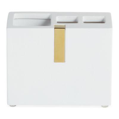 Roselli - Houston Street White/Brass Toothbrush Holder