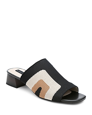 Sanctuary Rumble Womens Leather Slip On Heel Sandals In Black/milk