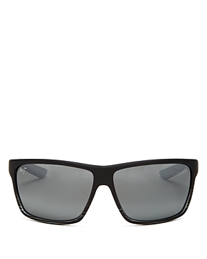 Shop Maui Jim Polarized Square Sunglasses, 64mm In Black/gray