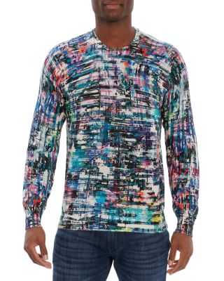 Robert Graham - Color Dealer Cotton & Linen Abstract Print Classic Fit Crewneck Sweater