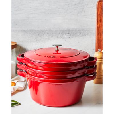 4 Pc. Stackable Enameled Cast Iron Set