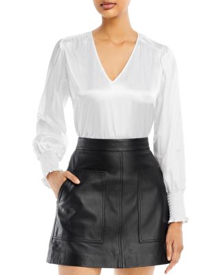 AQUA - V Neck Blouse - 100% Exclusive