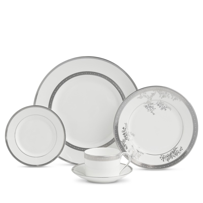 Wedgwood Vera Wang Wedgwood Vera Lace 5-Piece Place Setting in Platinum