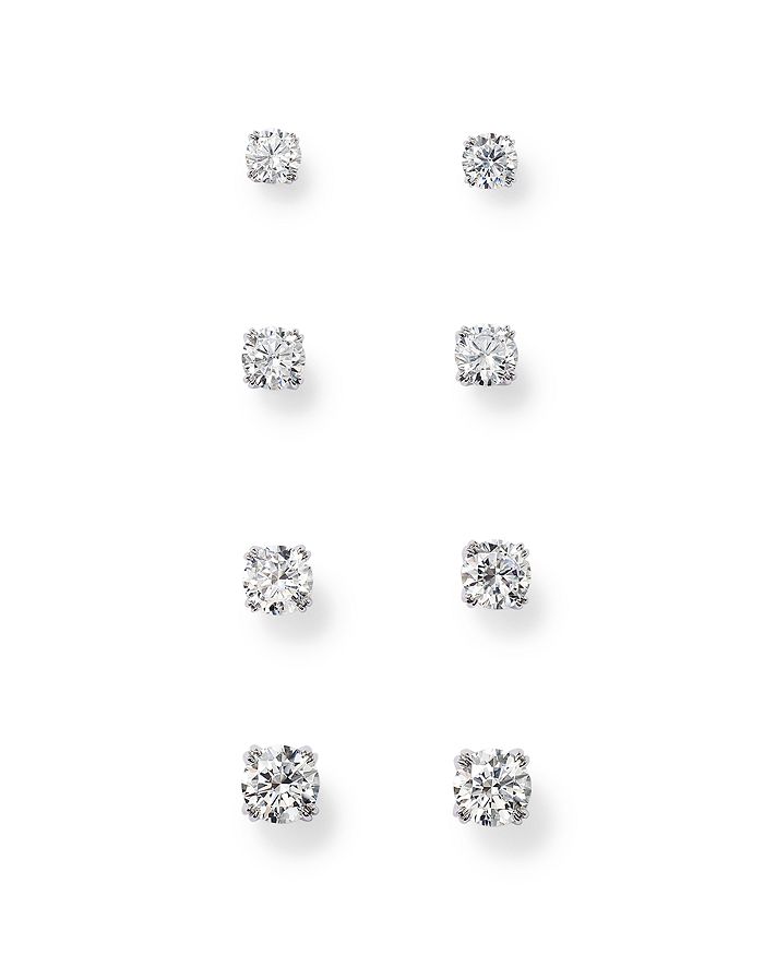 Bloomingdale's - Certified Round Diamond Stud Earrings Collection in 14K White Gold featuring diamonds with the De Beers Code of Origin, 0.50- 2.0 ct. t.w. - 100% Exclusive