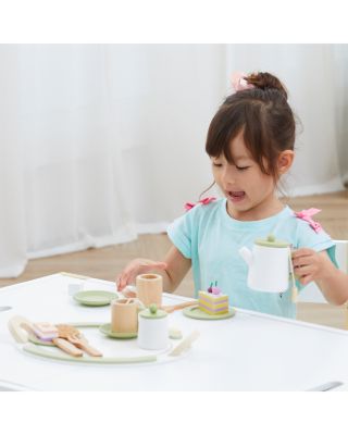 Little Chef Frankfurt 20 Piece Wooden Play Kitchen Tea Party Set - Ages 3+