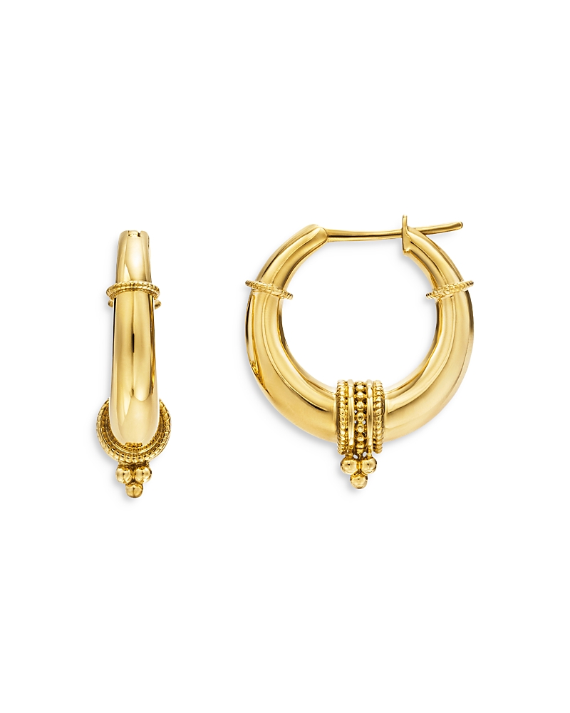 TEMPLE ST CLAIR 18K YELLOW GOLD FLORENCE86 BEADED HELLENISTIC HOOP EARRINGS