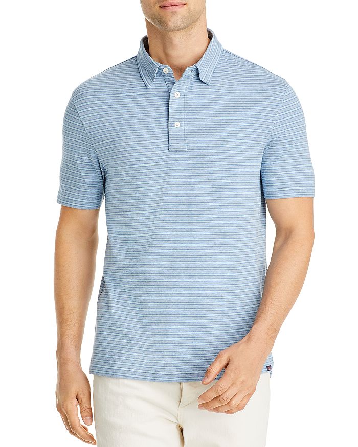 Faherty Movement Stretch Stripe Regular Fit Polo Shirt | Bloomingdale's