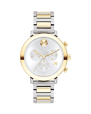 Movado Women's Bold Evolution Two-tone Stainless Steel Chronograph Watch In Silver/gold