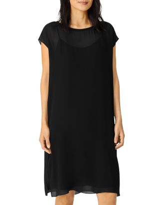 Eileen Fisher Silk Shift Dress Stretch Jersey Fisher Silk Dress Eileen  Fisher Square Neck Shift