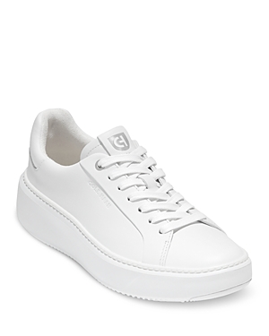 Cole Haan Women's Grandfam Topspin Lace Up Low Top Sneakers In White/white