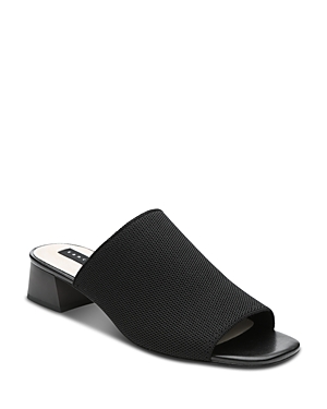 Sanctuary Women's Rumble Square Toe Stretch Knit Block Heel Sandals In Black
