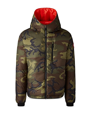 Shop Canada Goose Slim Fit Lodge Hooded Jacket In Classic Camo/signal Orange