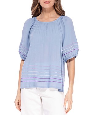 B Collection By Bobeau Embellished Top In Forever Blue