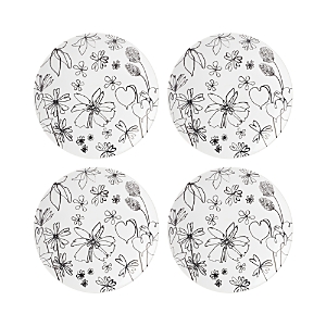 Kate Spade New York Garden Doodle Accent Plate, Set Of 4 In White