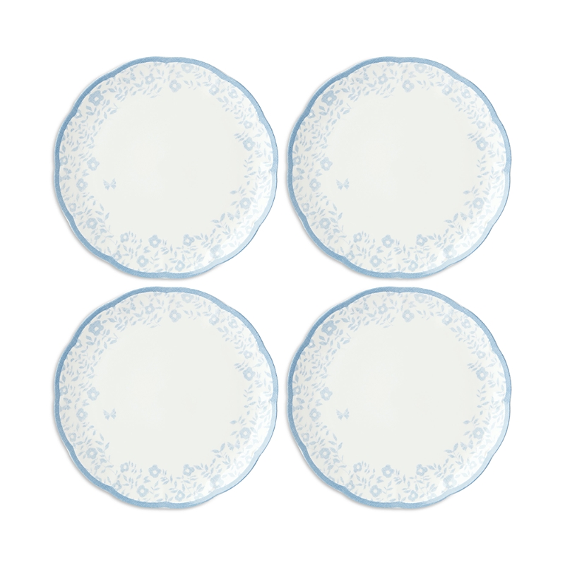 Lenox Butterfly Meadow Cottage Dinner Plate Set, Set Of 4 In White/cornflower