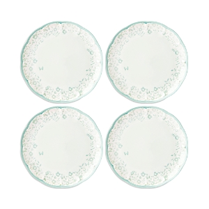 Lenox Butterfly Meadow Cottage Dinner Plates, Set Of 4 In White/sage