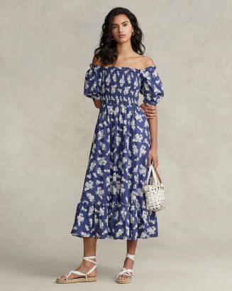 Ralph Lauren Cotton Off The Shoulder Maxi Dress | Bloomingdale's