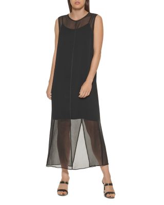 dkny sheer overlay dress