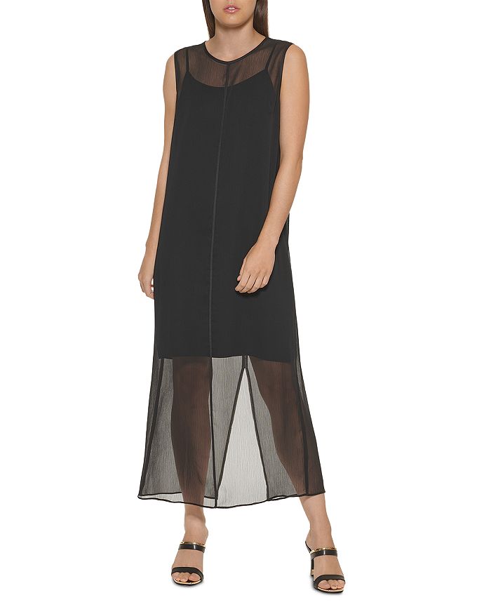 DKNY Mesh Overlay Dress | Bloomingdale's