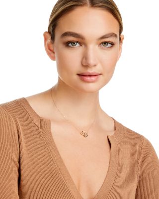 14K Yellow Gold Double Interlocked Circle Chain Necklace, 17&amp;quot; 