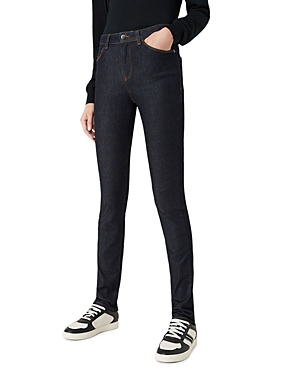 Armani Collezioni Emporio Armani Skinny Jeans In Solid Dark Wash