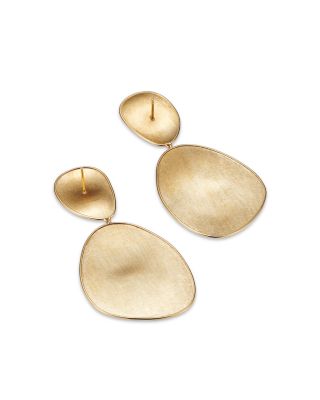18K Yellow Gold Lunaria Two Drop Earrings