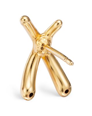 14K Yellow Gold Small X Stud Earrings 