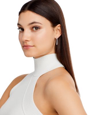 Diamond Graduated Drop Earrings in 14K White Gold, 0.80 tcw 