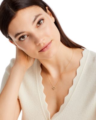 Diamond Heart Pendant Necklace in 14K Yellow Gold, .25 tcw 