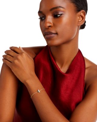 Black & White Diamond Bumble Bee Bracelet in 14K Yellow Gold  