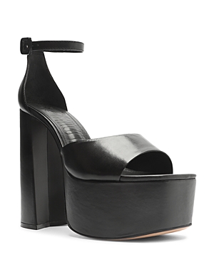 Schutz Women's Lenne Platform High Block Heel Sandals In Black