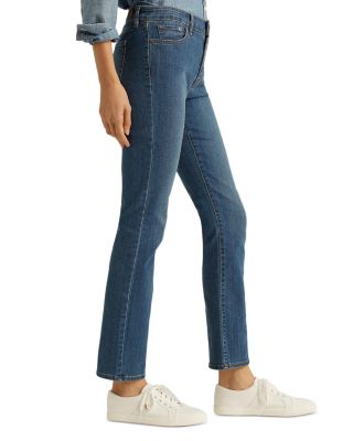 Mid-Rise Straight Jeans in Ocean Blue