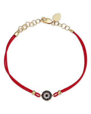 Diamond, Blue Sapphire And 14K Yellow Gold Evil Eye Bracelet
