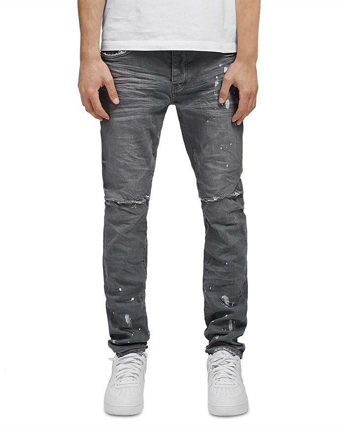 Gray Knee Slit Skinny Jeans Bloomingdales Men Clothing Jeans Skinny Jeans 