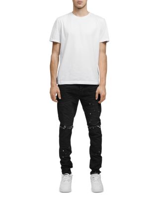 P001-BOS Slim Fit Jeans in Black Over Spray 