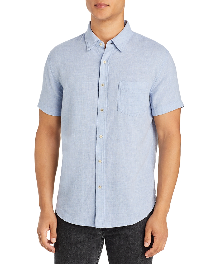Rails Fairfax Relaxed Fit Short Sleeve Button-up Shirt In Blue Melange