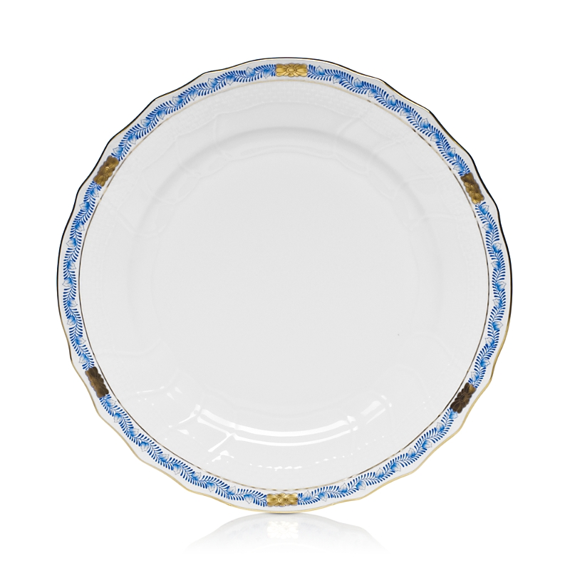 Herend Chinese Bouquet Dinner Plate, Garland Blue In Blue