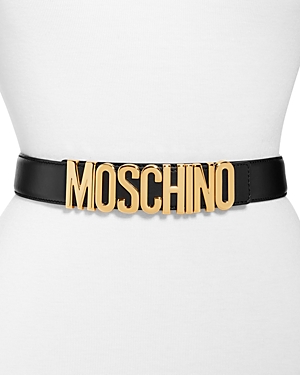 Moschino Belt With Python Print In Black/gold