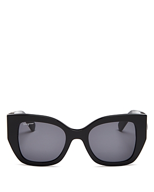 Ferragamo Gancini 51mm Gradient Modified Rectangular Sunglasses In Black/gray