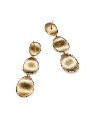 18K Yellow Gold Lunaria Three Tiered Drop Earrings