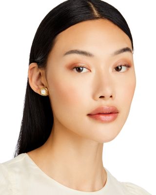 14K Yellow Gold Knot Stud Earrings with Cultured Freshwater Pearls&nbsp;- Exclusive