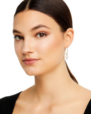 Simple Sweep Earrings with Cultured Freshwater Pearl Drops in 14K Yellow Gold, 8mm&nbsp;- Exclusive