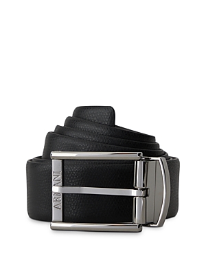 Armani Collezioni Emporio Armani Reversible Leather Buckle Belt In Coal