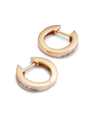Channel Set Diamond Hoop Earrings in 14K Yellow Gold, 0.25 tcw&nbsp;