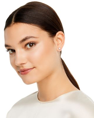 Colorless Certified Round Diamond Stud Earring in 18K White Gold, 2.0 tcw&nbsp;