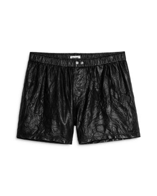 Pax Crinkled Leather Shorts